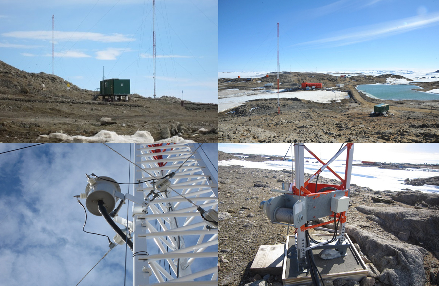 電離層観測小屋の横には、40mデルタアンテナ2基が設置されています。